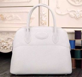 Hermes Bolide Adjustable Strap Top Handle 31CM Togo Leather Faux Handbag White Top Sale 